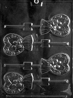 Heart Bride & Groom Lolly Chocolate Mold