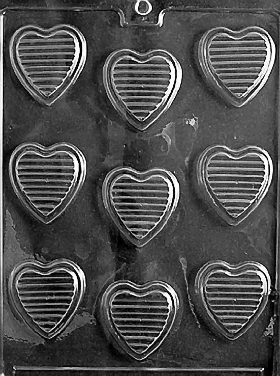 Ridged Heart Plastic Chocolate Mold